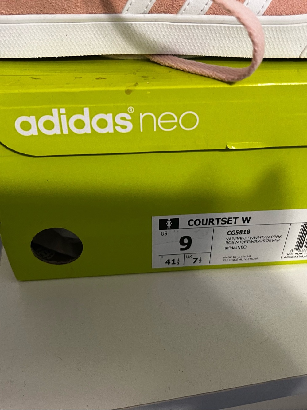 adidas Pink Courtset W Suede Sneakers with White Stripes - Picture 2 of 3
